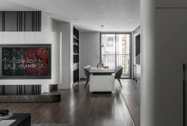 Cải tạo căn hộ 114 m2 tone đen trắng với 600 triệu đồng